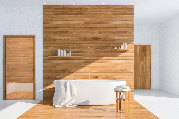 Arredamento bagno con un design sostenibile.